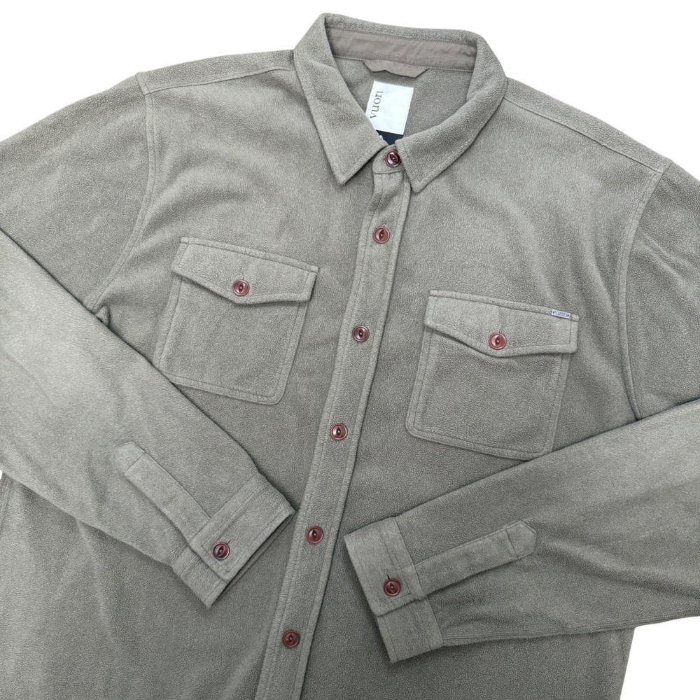 Vuori Aspen Shirt Jacket Mens XL Green Fleece Shacket Button Up V237 Recycled